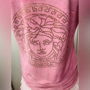 Versace Vintage Zip Up Velour w Medussa in Jewels